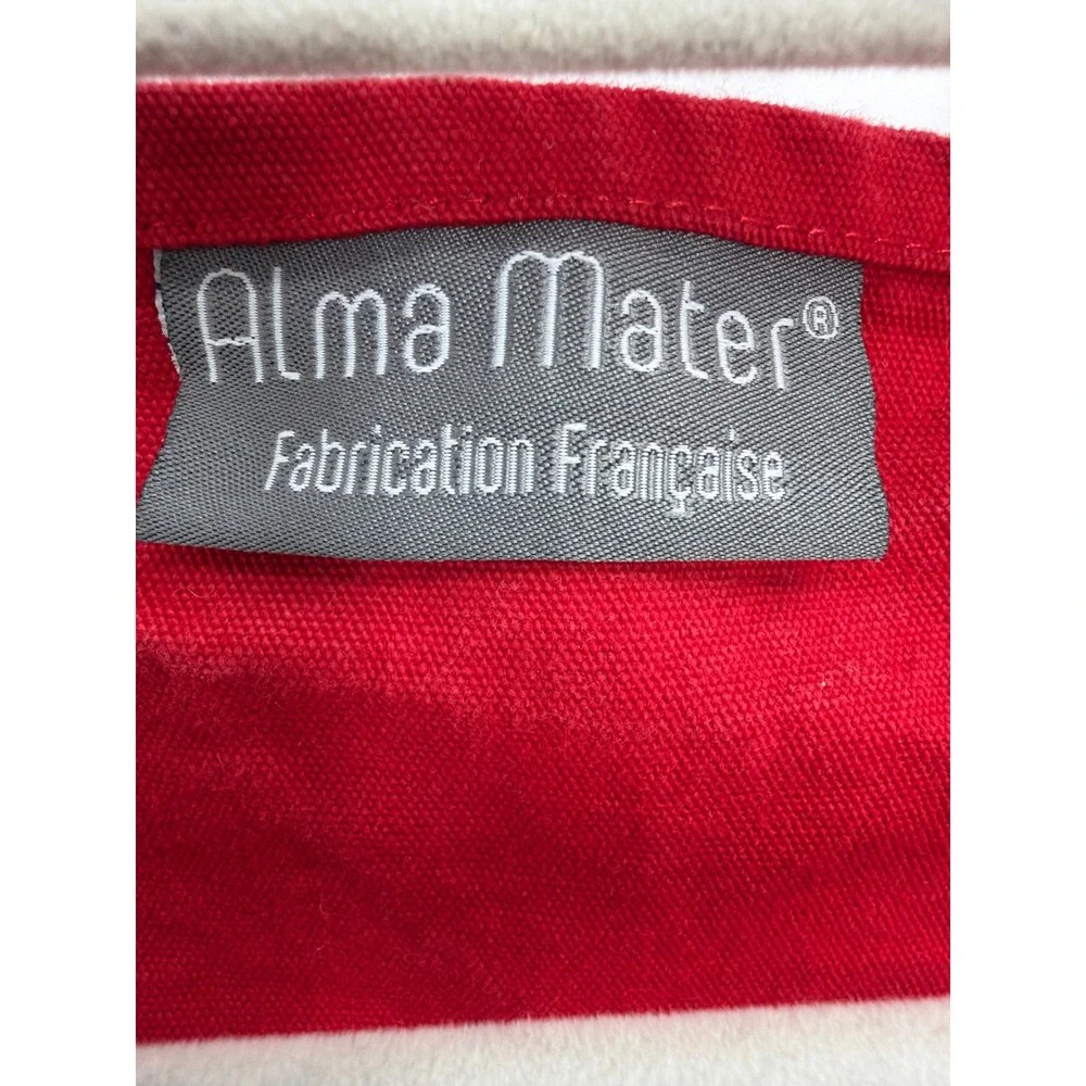 Alma Mater France Red‎ Cotton Apron Saveur Bonheur Illustration Fiff Pocket